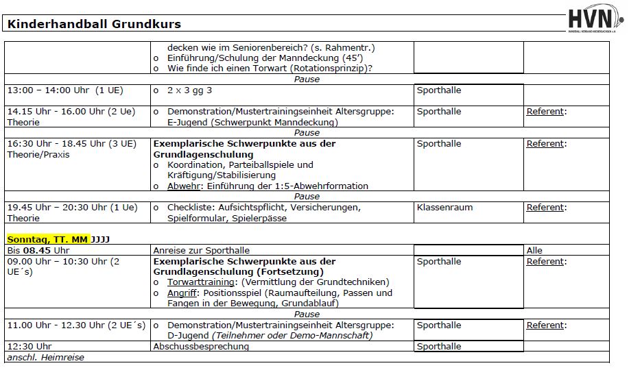 Lehrgangsplan Teil 2